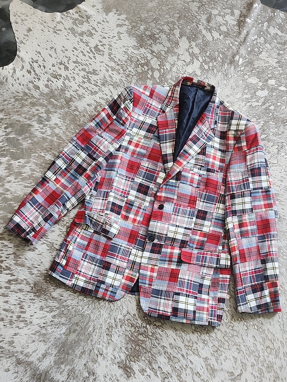 Club Room Madras Print Blazer Sz42R